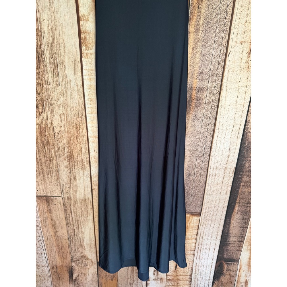 Meshki Perrie Slinky Ruched Maxi Dress Ink Blue Bodycon Maxi Evening Large NWT - Picture 6 of 11